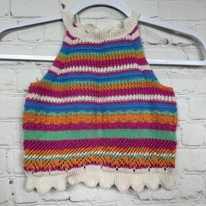 OLD NAVY GIRLS  MULTICOLOR SLEEVELESS STRIPED KNIT‎ SWEATER TANK sz S 6